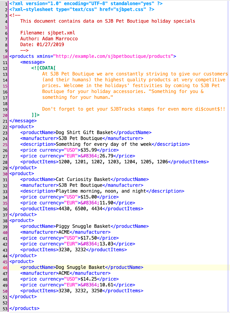 Solved I have a .css file and a .xml file that I need to be | Chegg.com