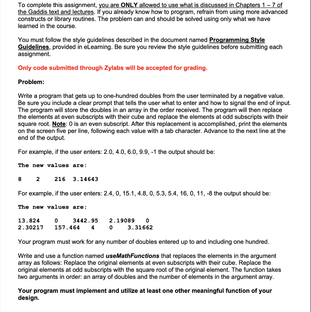Solved To complete this assignment, you are ONLY allowed to | Chegg.com