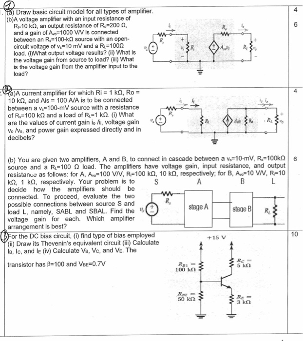 Solved 4 Draw Basic Circuit Model For All Types Of Amplifier | Chegg.com