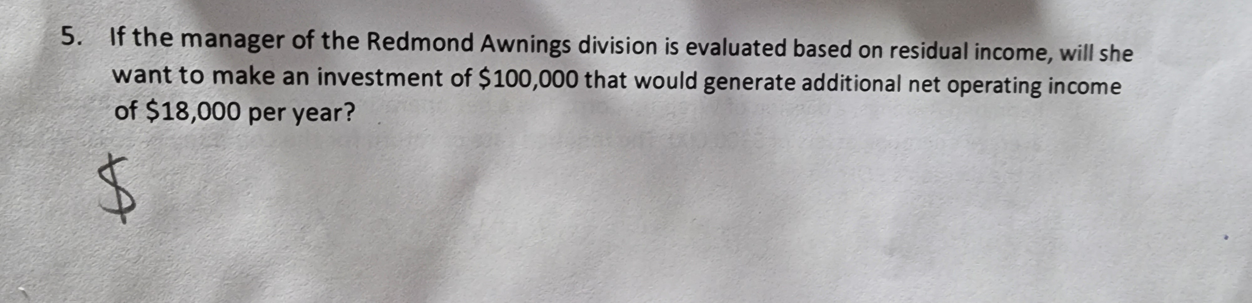 Solved Hello, I need some help figure out question #5 for | Chegg.com