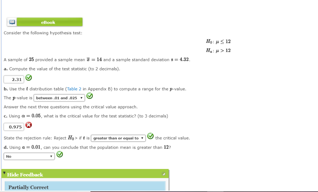 hypothesis test of sample