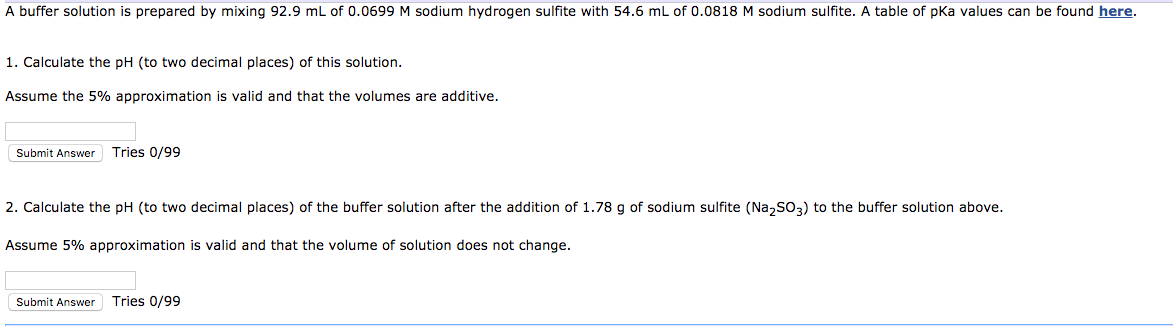 Solved A buffer solution is prepared by mixing 92.9 mL of | Chegg.com