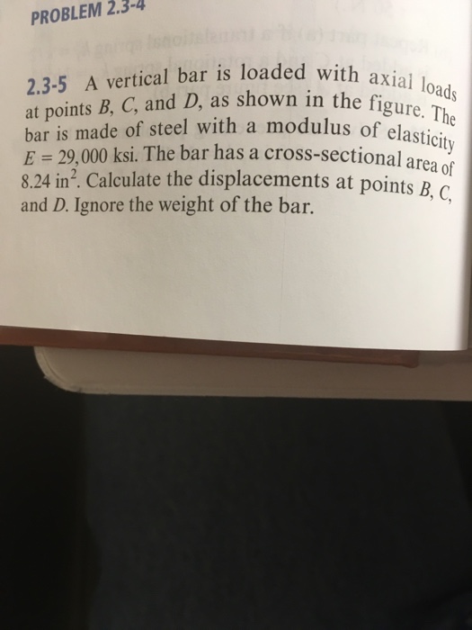 Solved PROBLEM 2.3-4 axial loads C, and D, as shown in the | Chegg.com