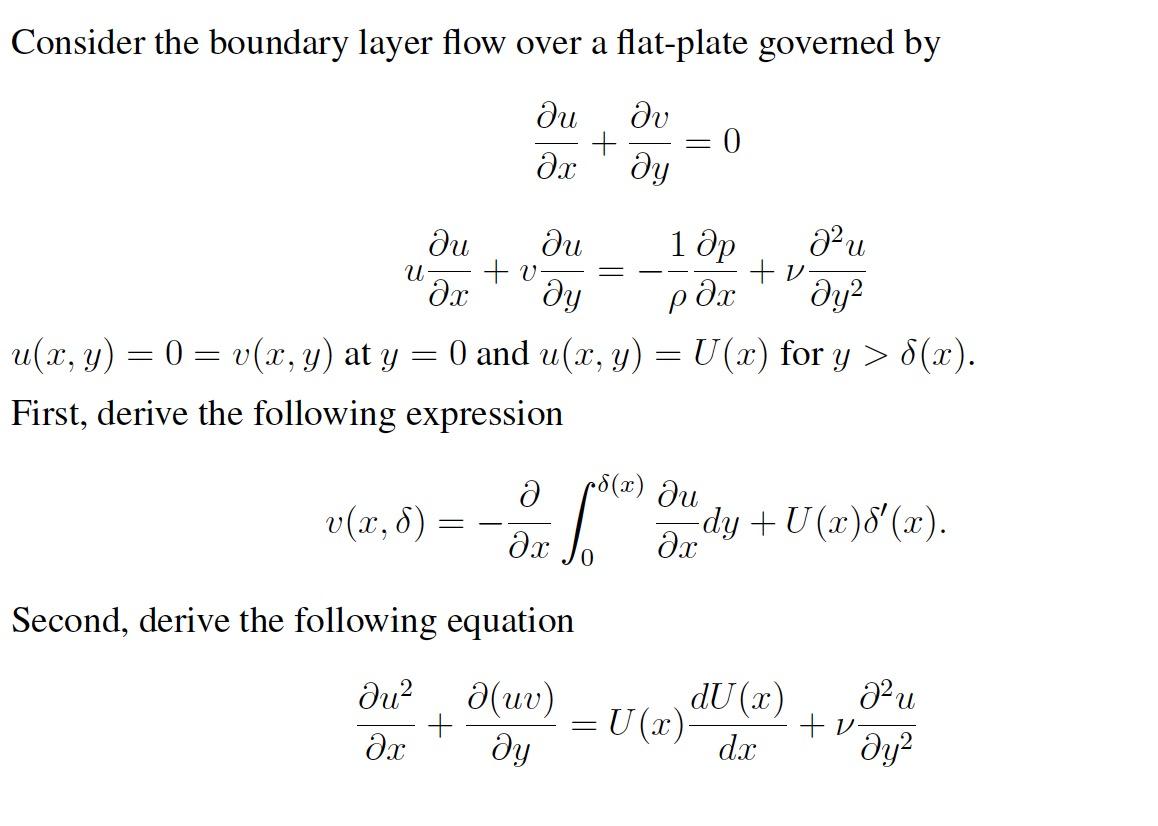 Solved Consider the boundary layer flow over a flat-plate | Chegg.com