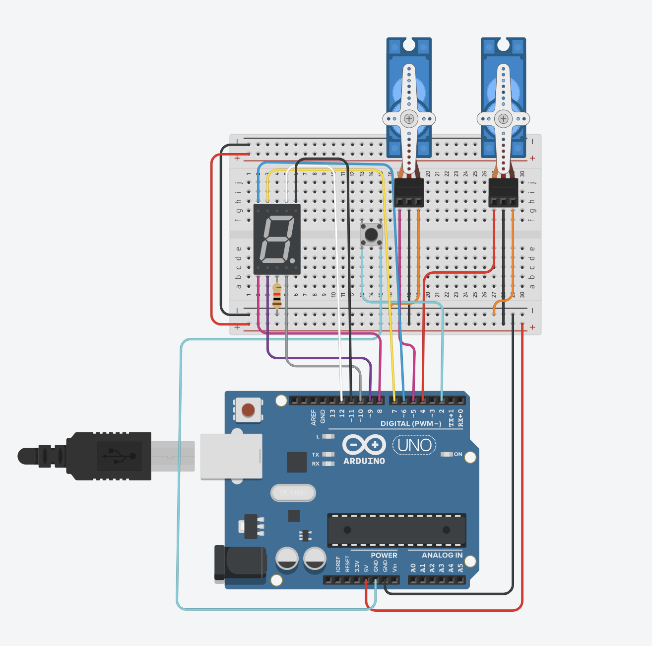 Solved \#include \#include // 7-segment display library | Chegg.com