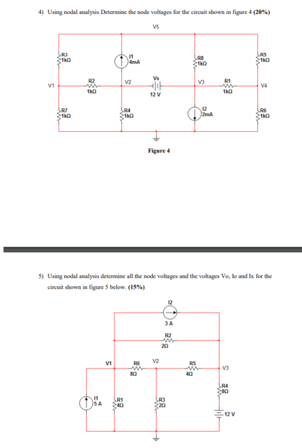 Solved 4 Using Nodal Analysis Determine The Node Voltages