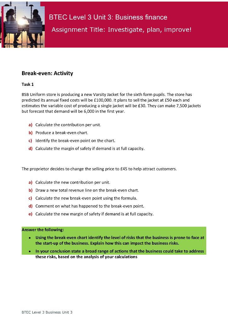 unit 3 business finance assignment 1