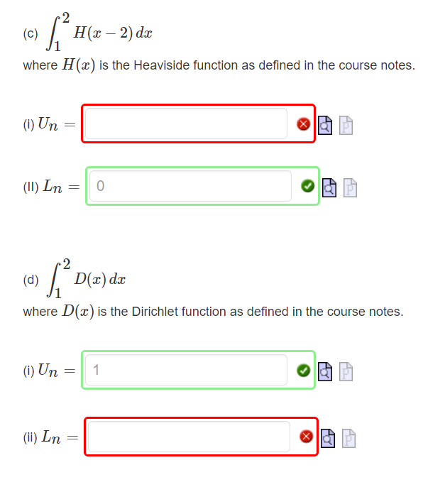 Solved Calculate The Upper Sums Un And Lower Sums Ln On A Chegg