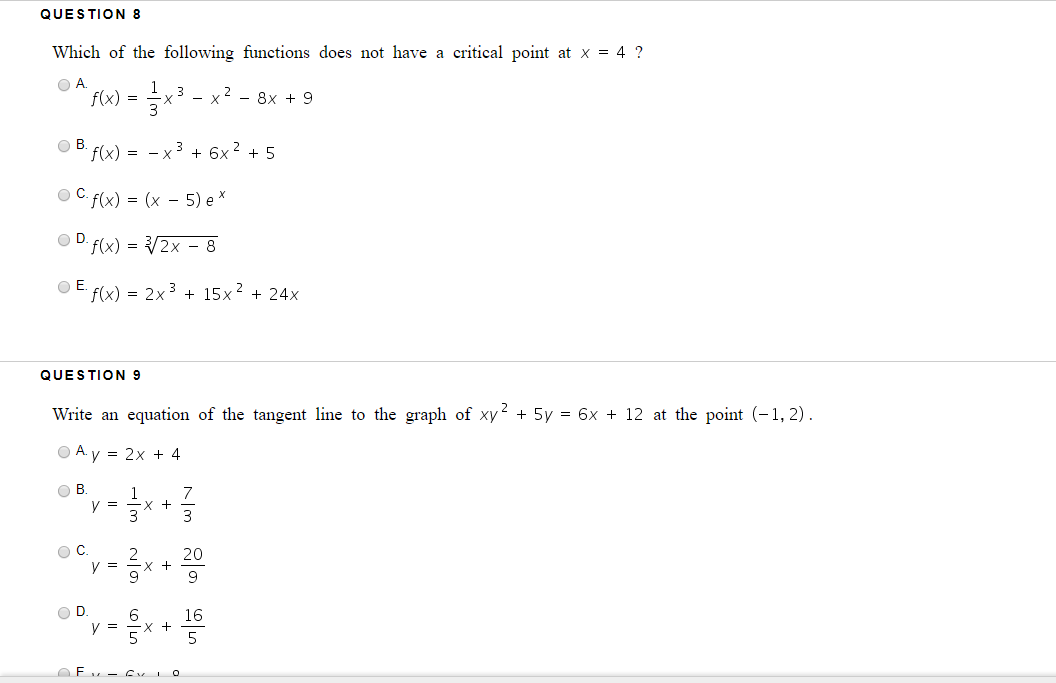 Solved QUESTION 8 Which of the following functions does not | Chegg.com