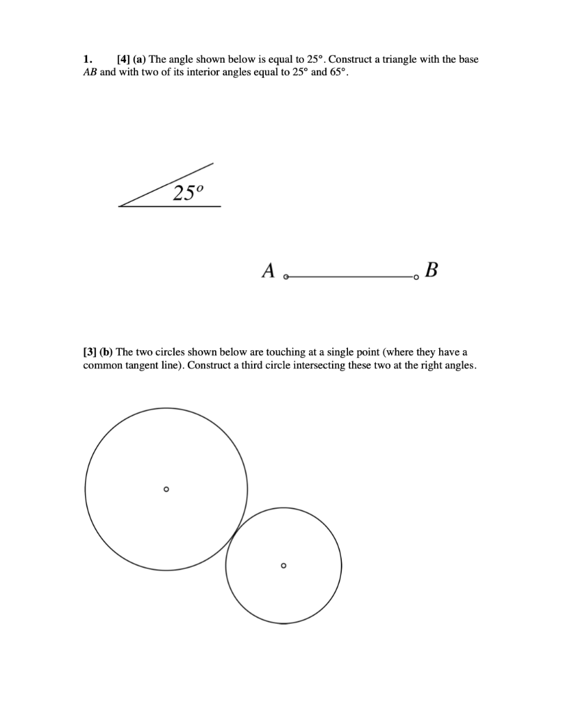 Solved 1 4 A The Angle Shown Below Is Equal To 25 Chegg Com