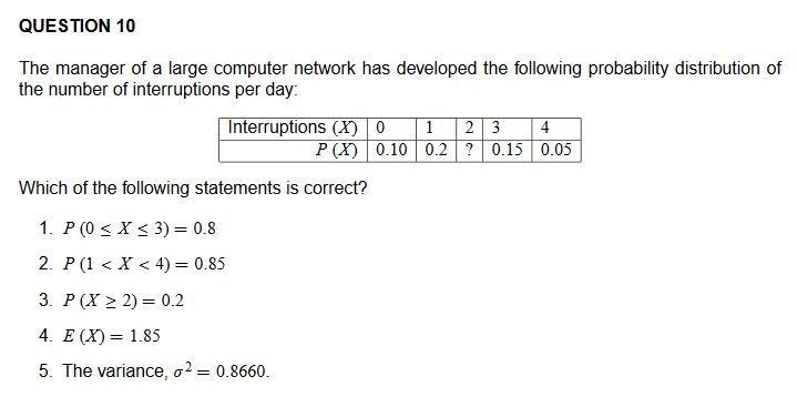 Solved QUESTION 10 The manager of a large computer network | Chegg.com
