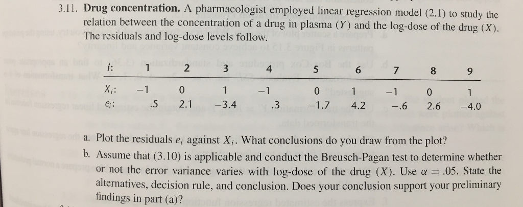 Solved 3.11. Drug concentration. A pharmacologist employed | Chegg.com