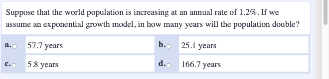Solved Suppose that the world population is increasing at an | Chegg.com