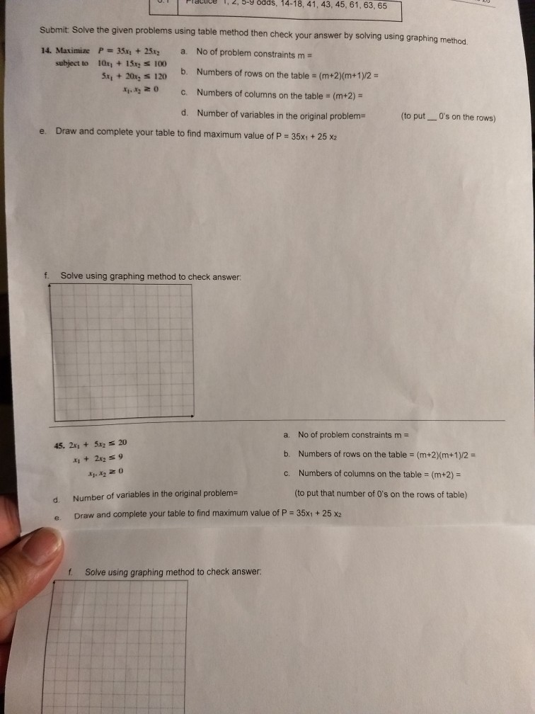 Solved 14-18, 41, 43, 45, 61, 63, 65 Submit Solve the given | Chegg.com