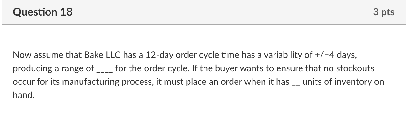 solved-the-order-cycle-time-of-bake-lcc-is-12-days-to-chegg