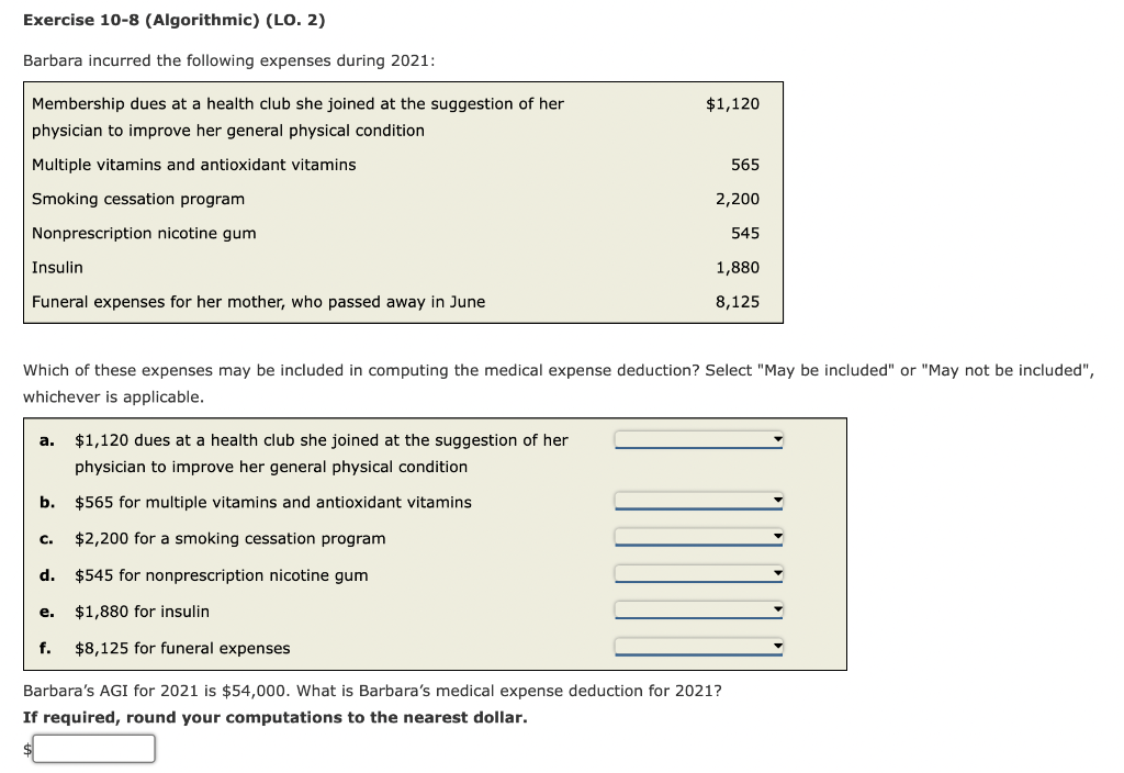 Solved Which Of These Expenses May Be Included In Computing | Chegg.com