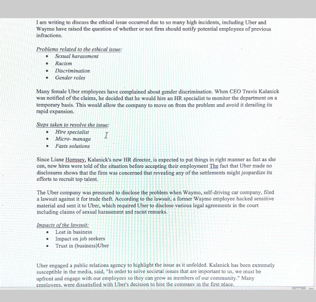 Write detailed rough draft paper on the Memo | Chegg.com