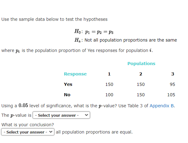 Solved Use the sample data below to test the hypotheses Ho: | Chegg.com