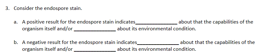 Solved 3. Consider the endospore stain. a. A positive result | Chegg.com