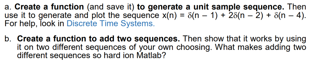 Solved a. Create a function (and save it) to generate a unit | Chegg.com