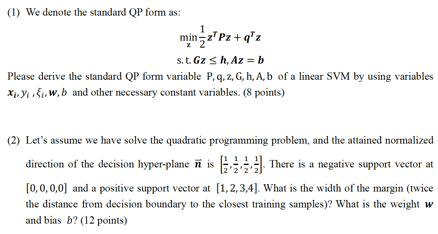 Consider A Classification Problem There Is A Feat Chegg Com