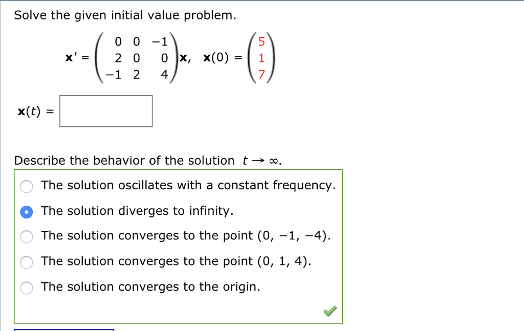 Solved Find the general solution to the given system of