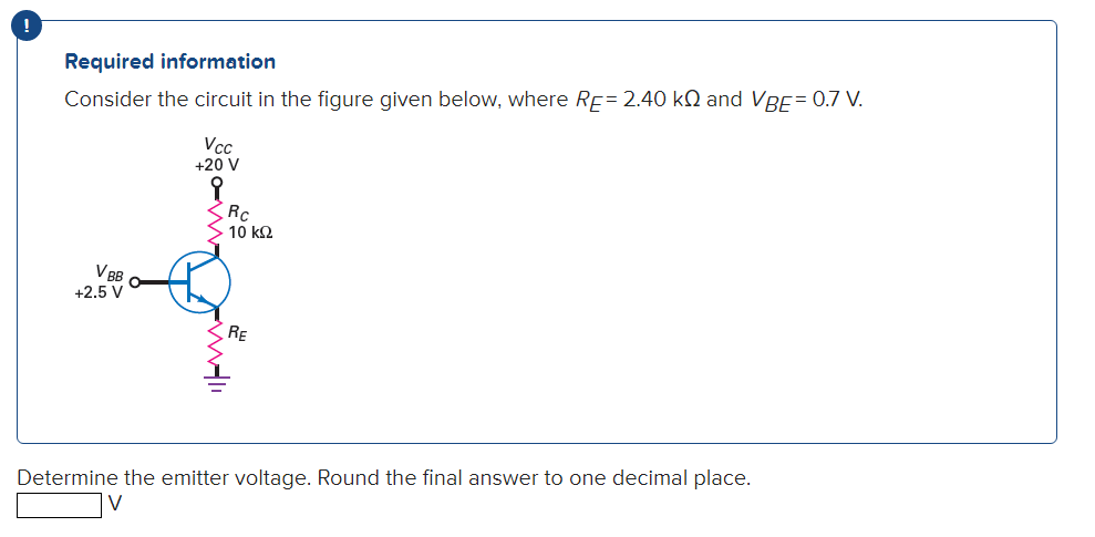 Solved Required information Consider the circuit in the | Chegg.com