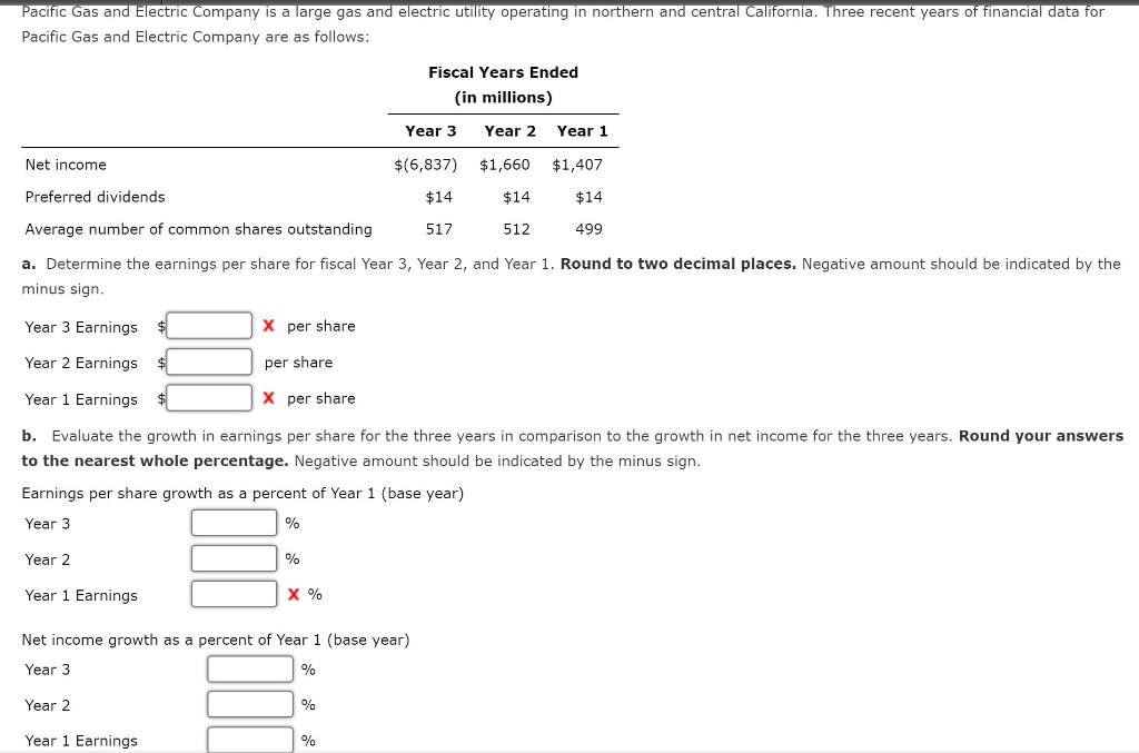 Solved Pacific Gas and Electric Company is a large gas and