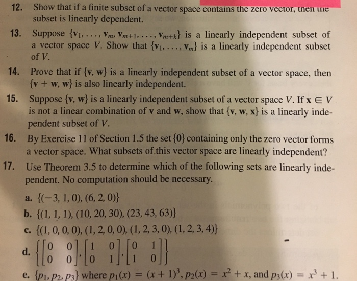 Finite Subset Solved Show that if a finite subset of a vector space | Chegg.com