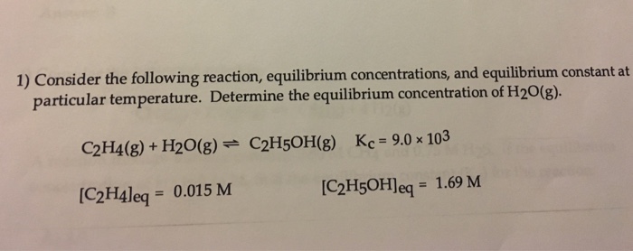 Solved Consider the following reaction equilibrium Chegg