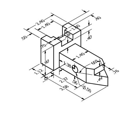 Solved Need help drawing an orthographic projectio n, | Chegg.com