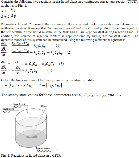 Consider the following two reactions in the liquid | Chegg.com