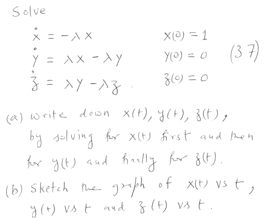 Solved Solve X = 1 YO) = 0 (37) - X = - X -1 Y = = x - y | Chegg.com