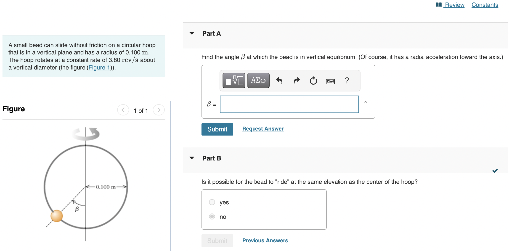 Solved A small bead can slide without friction on a circular | Chegg.com