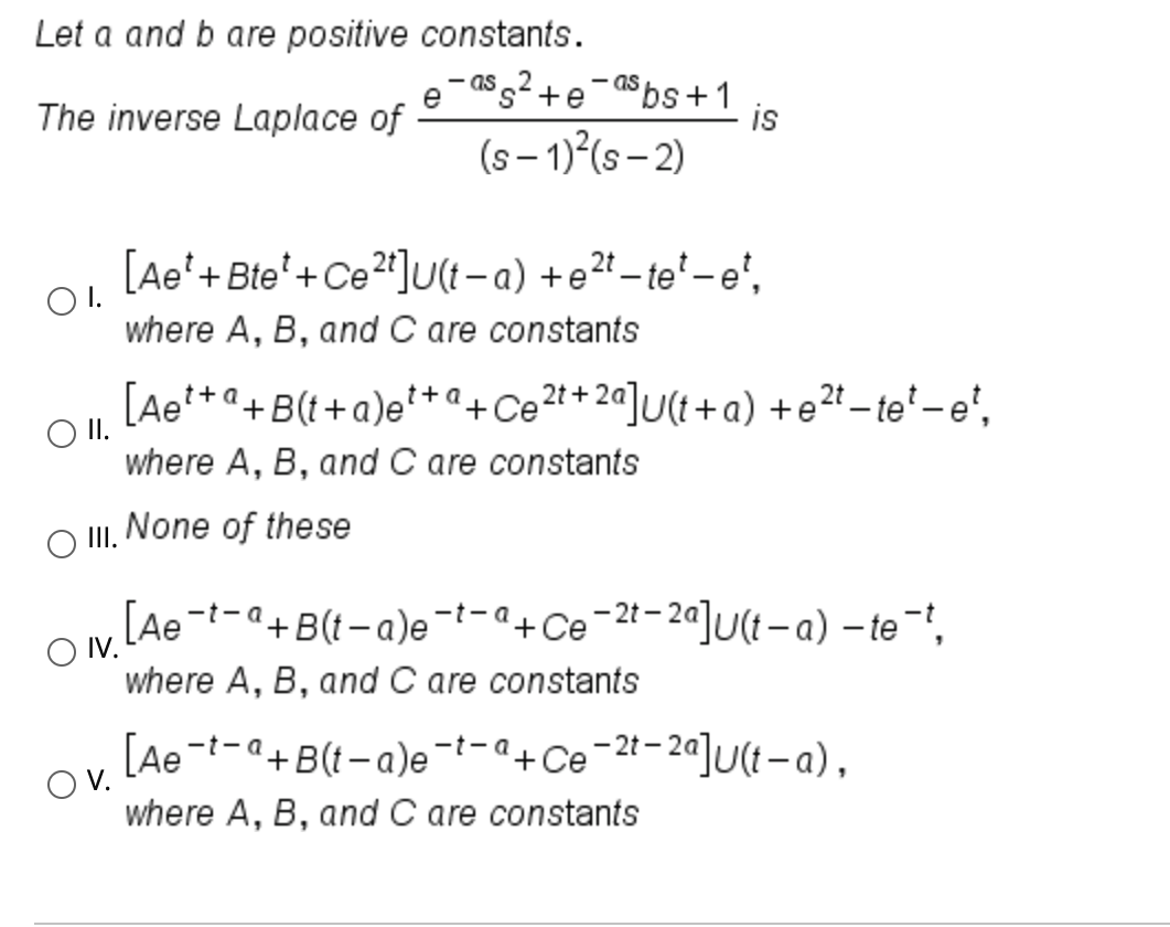 Solved Let A And B Are Positive Constants Ass E Abs 1 Chegg Com