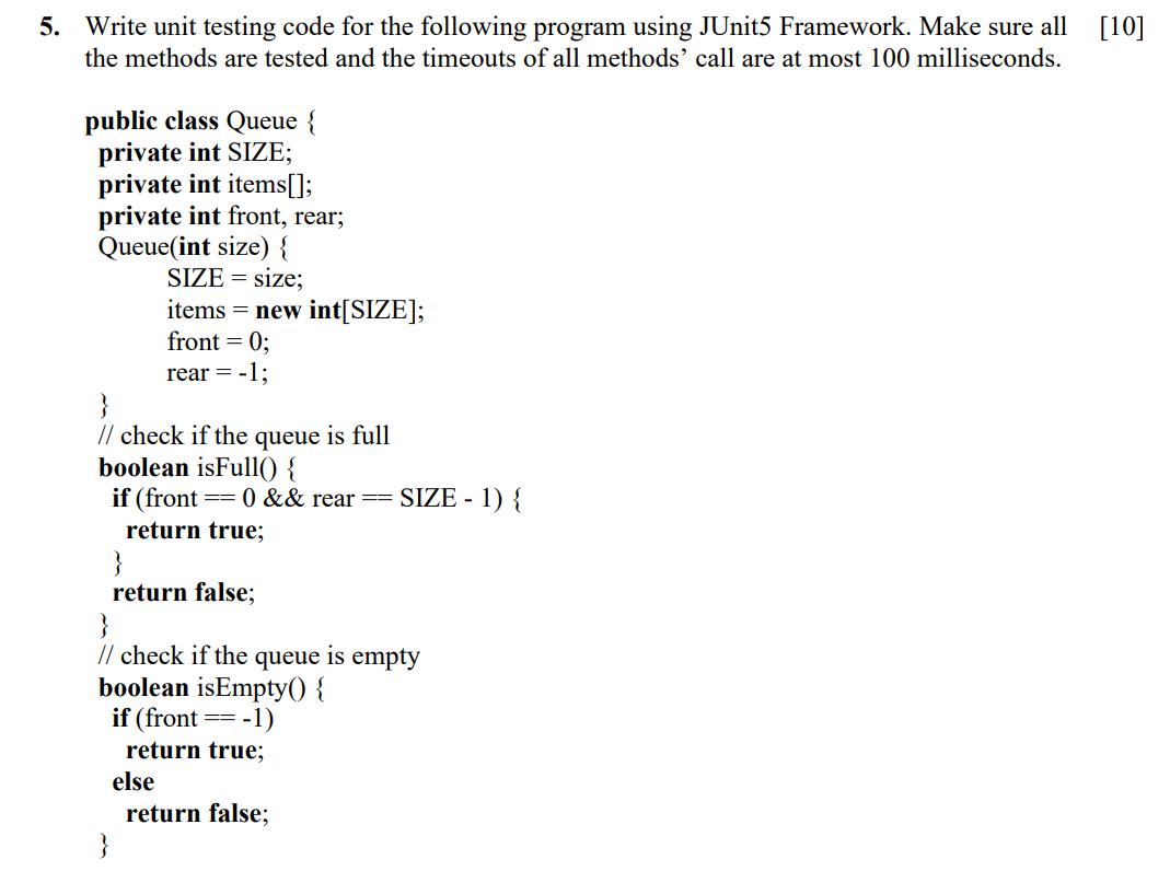 Solved Write unit testing code for the following program | Chegg.com