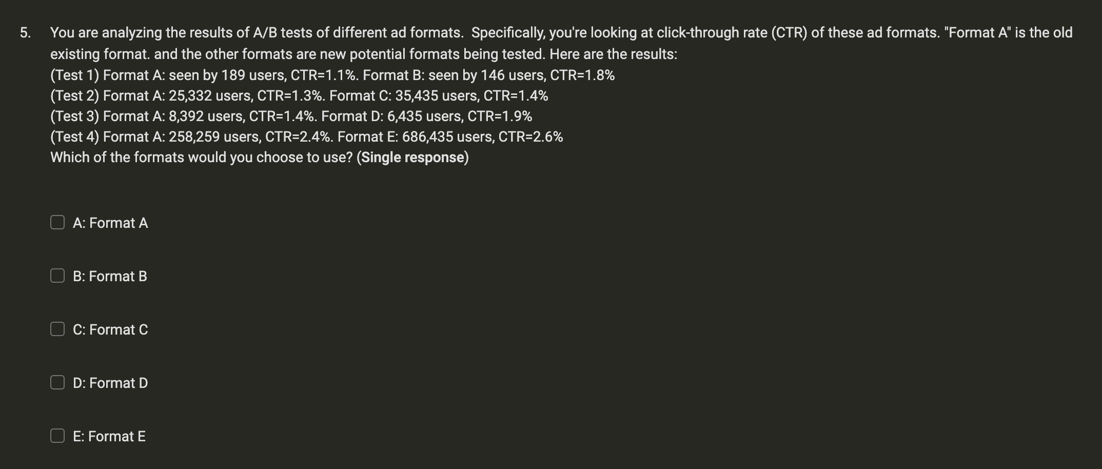 Solved 5. You Are Analyzing The Results Of A/B Tests Of | Chegg.com