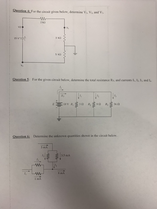 Solved Question 4: For the circuit given below, determine | Chegg.com