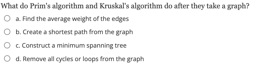 Solved What Do Prim's Algorithm And Kruskal's Algorithm Do | Chegg.com