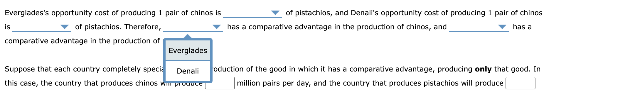 Solved Everglades's opportunity cost of producing 1 pair of | Chegg.com