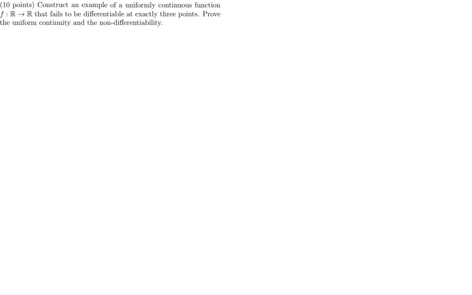 Solved (10 points) Construct an example of a uniformly | Chegg.com