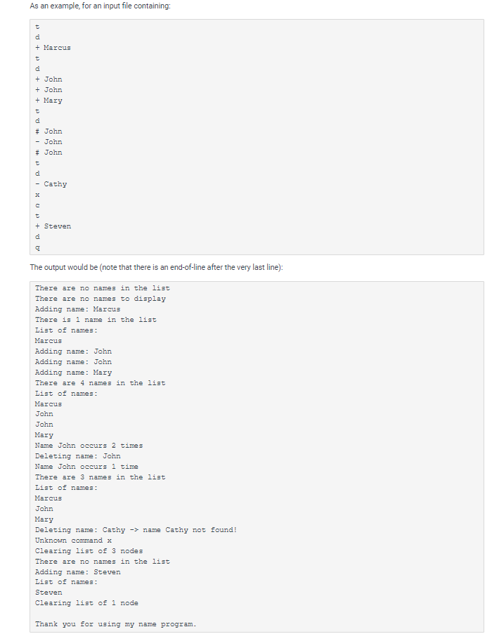 Solved Write a program that reads in a set of commands, one | Chegg.com