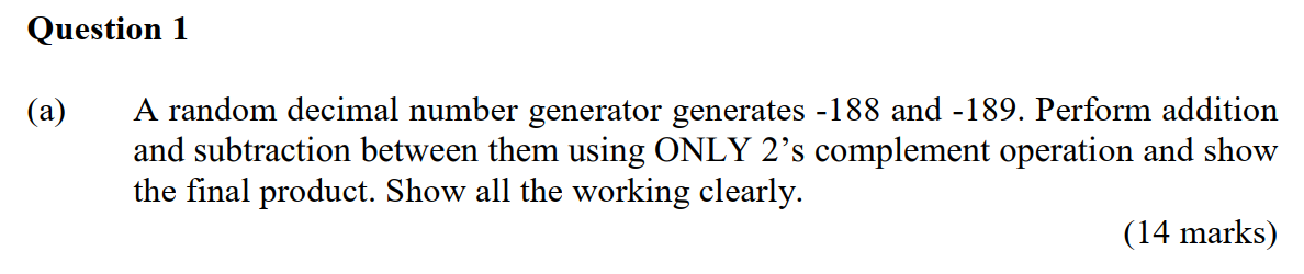 Solved question 1 a a random decimal number generator chegg