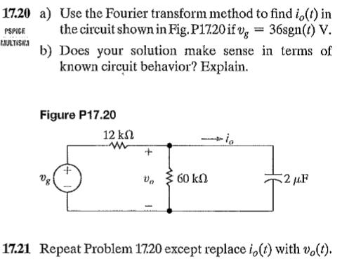 Solved 17.20 a) Use the Fourier transform method to find | Chegg.com