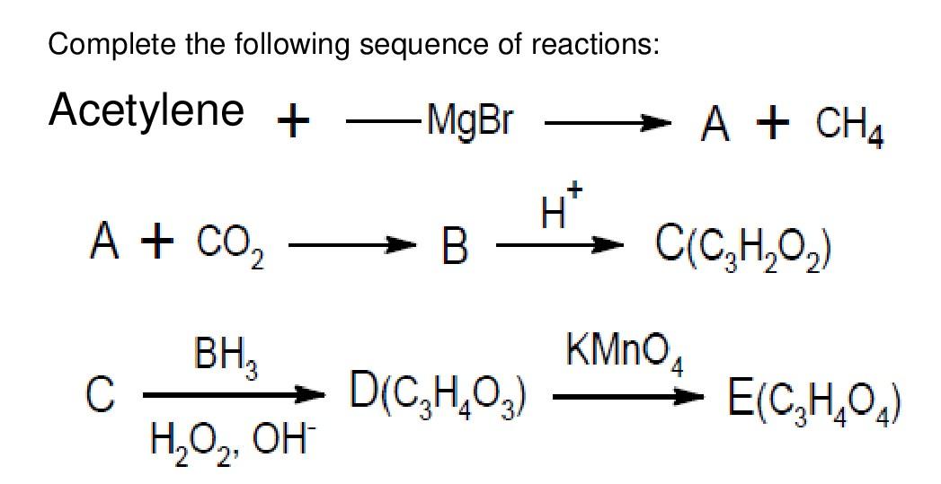 Solved Complete the following sequence of reactions: | Chegg.com