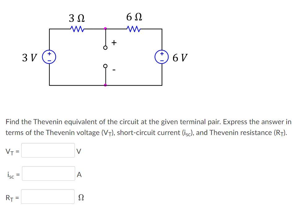 Solved Find the Thevenin equivalent of the circuit at the | Chegg.com