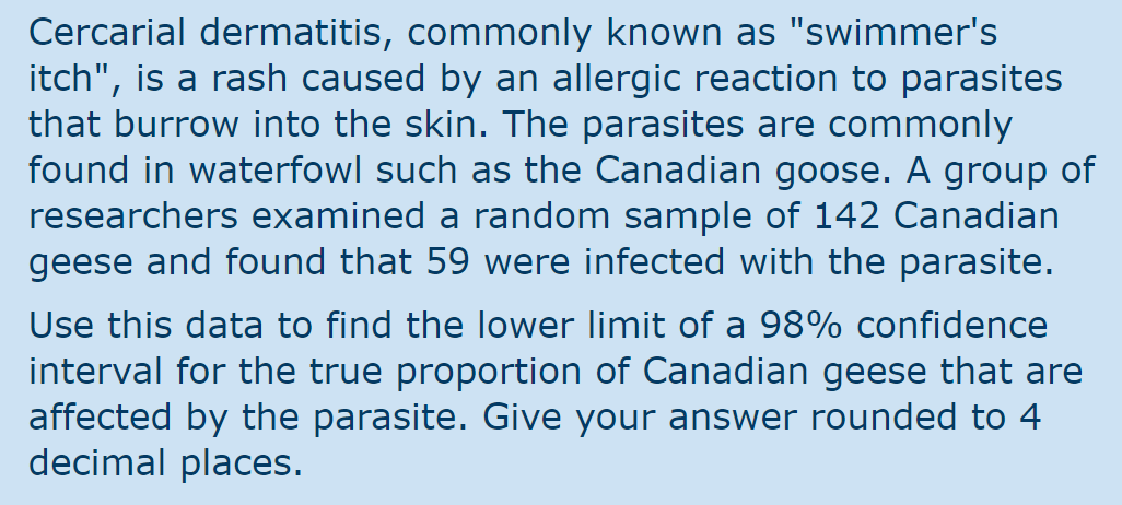 Solved Cercarial dermatitis, commonly known as