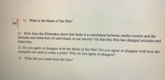 film thesis essay