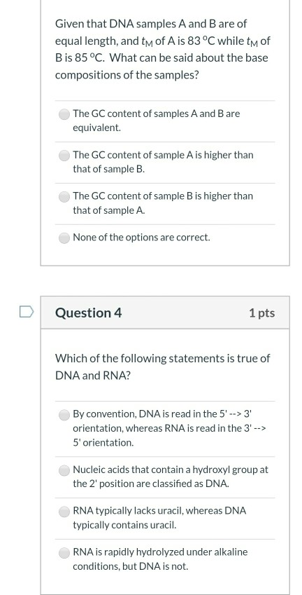 solved given that dna samples a and b are of equal length chegg com