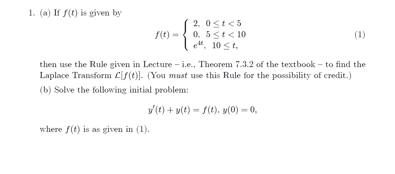 1 A If F T Is Given By 2 0 T 5 F T 0 Chegg Com